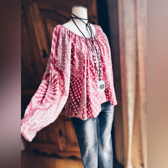 Free People Terra Cotta Peasant Top - Picture 11 of 16